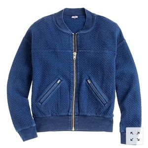 J. Crew quilted indigo bomber